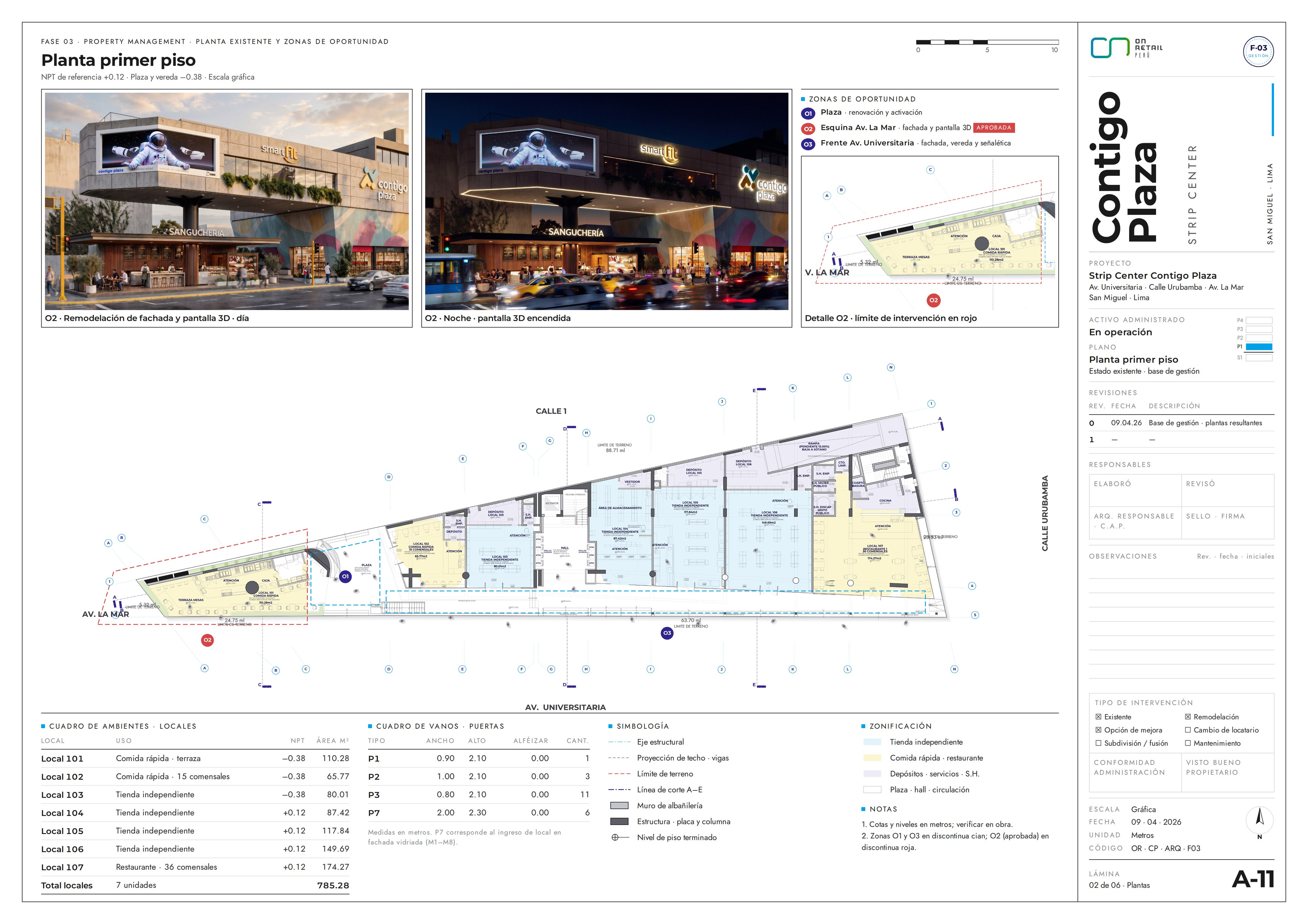 CONTIGO PLAZA · PLANTA EXISTENTE · A-11 · 2026
